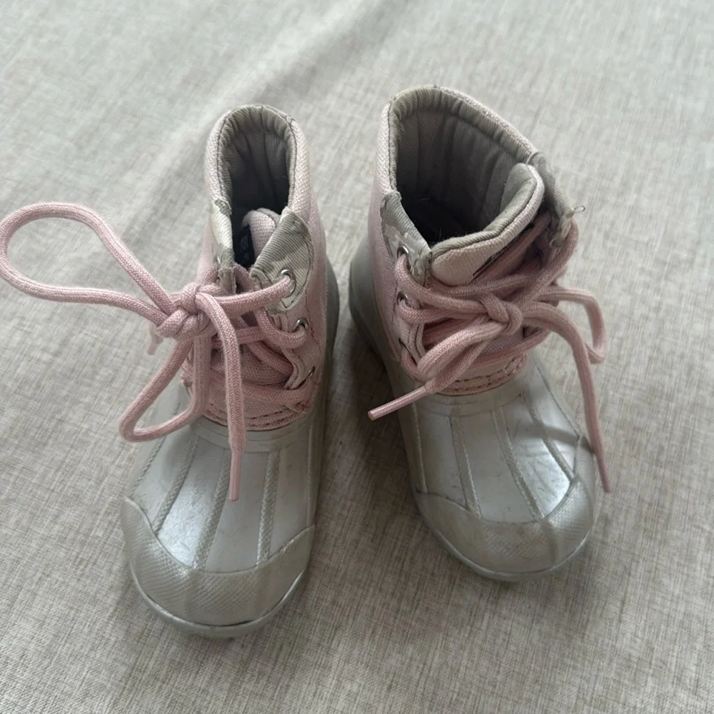 Sperry Duck Boots Waterproof sparkle Toddler Girls size 6 rain waterproof‎